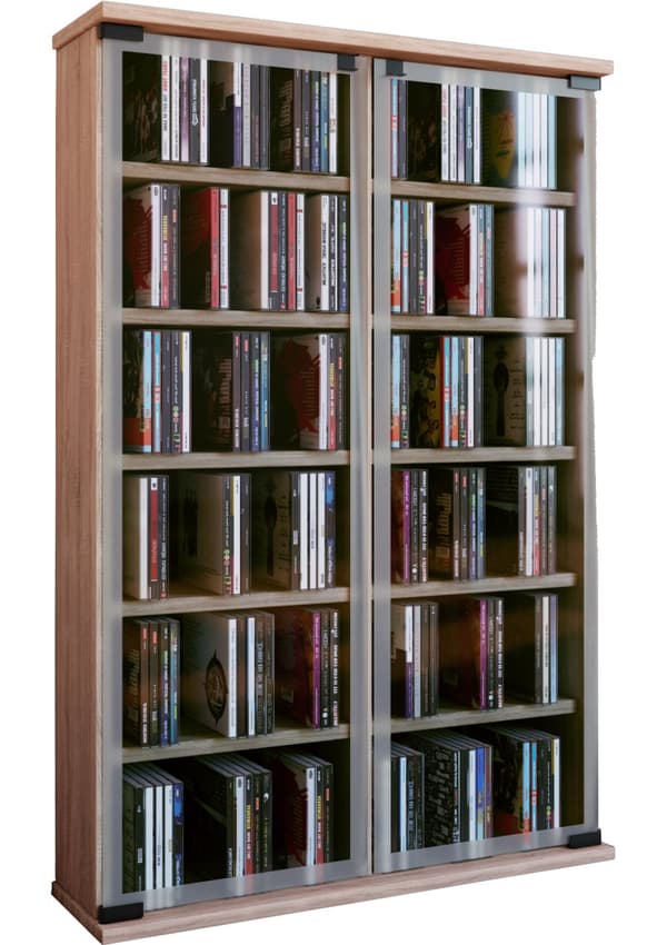 Galerie hylle , CD-stativ, 12 rom Sonoma eik dekor.