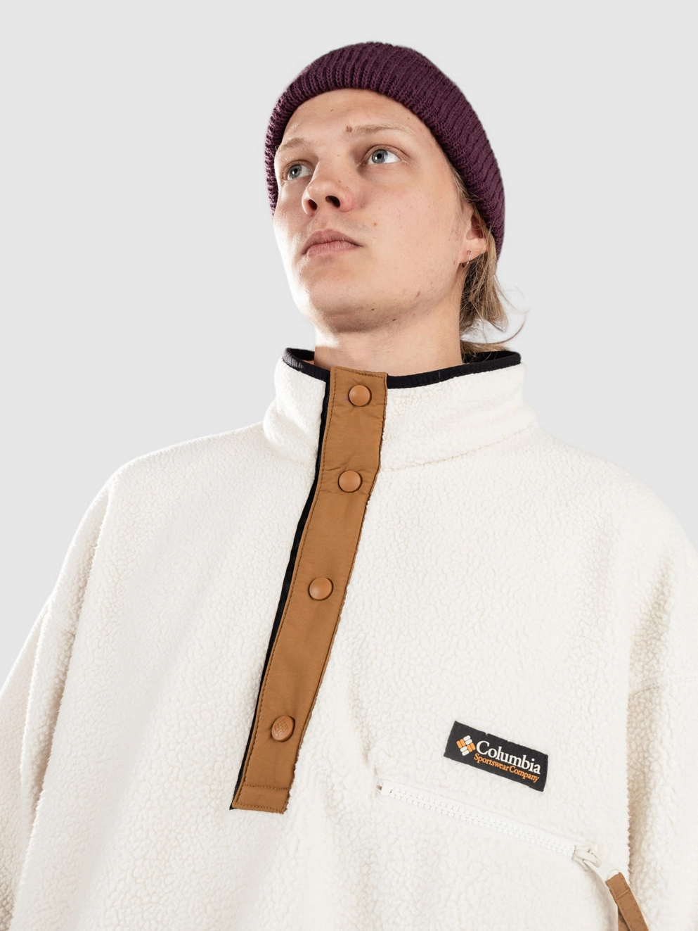 Columbia Helvetia II Half Snap Fleece Zip Hoodie chalk