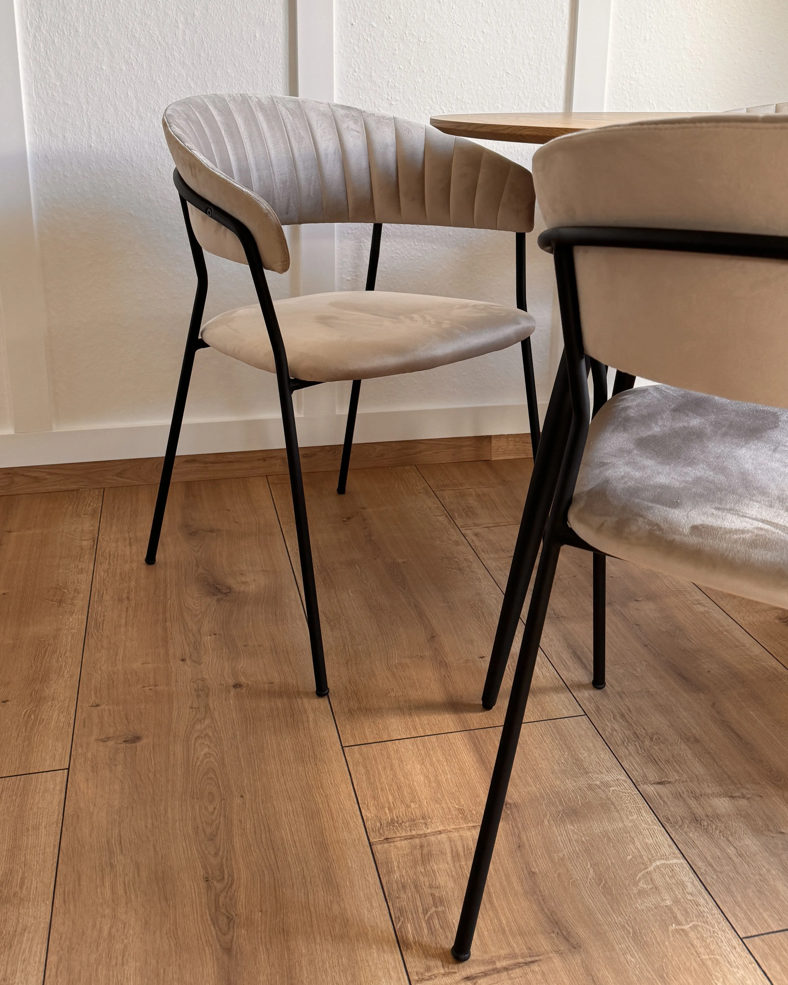 Set van 2 eetkamerstoelen MARIPOSA Fluweel Taupe