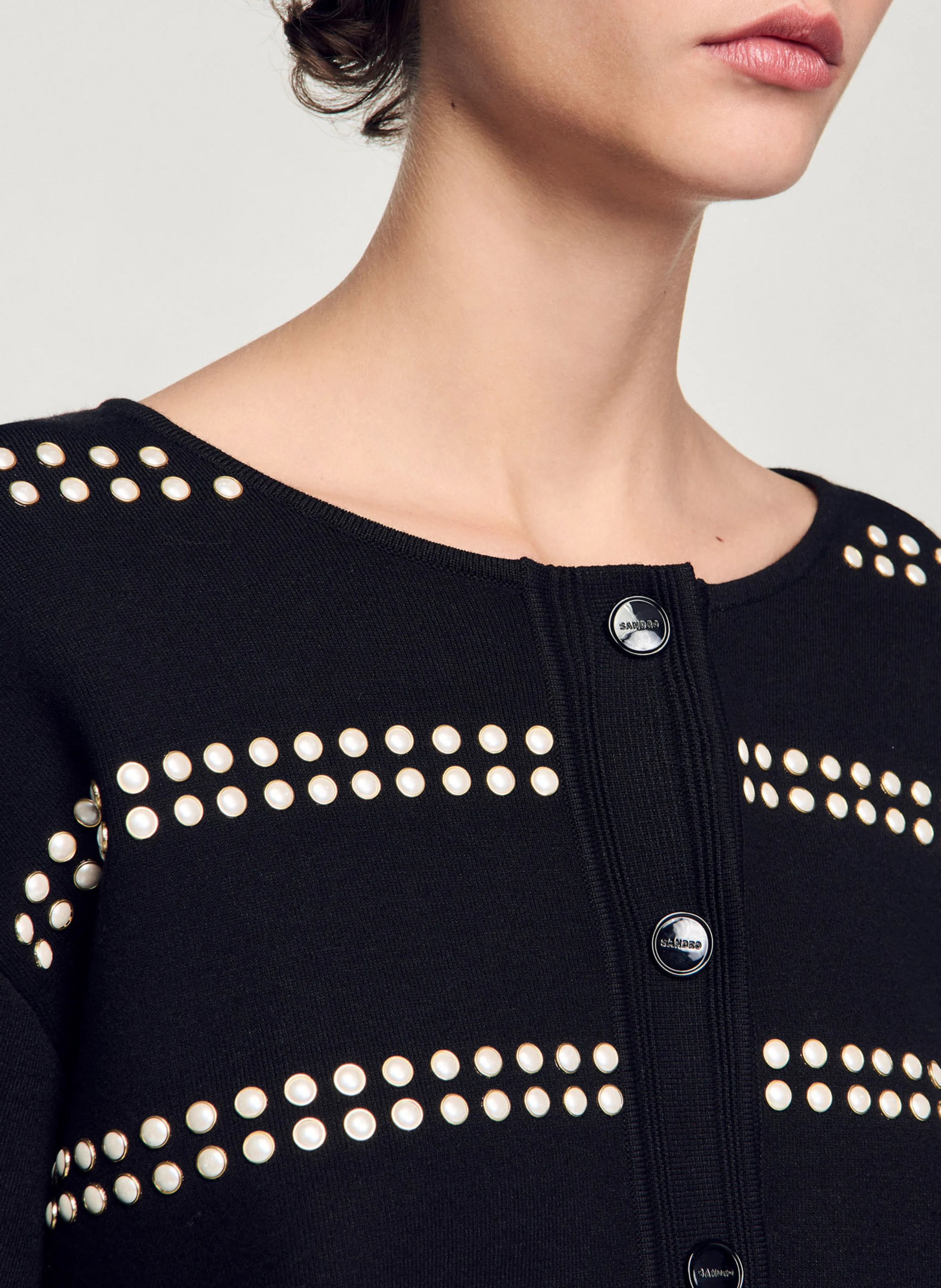 Cardigan à studs | Noir