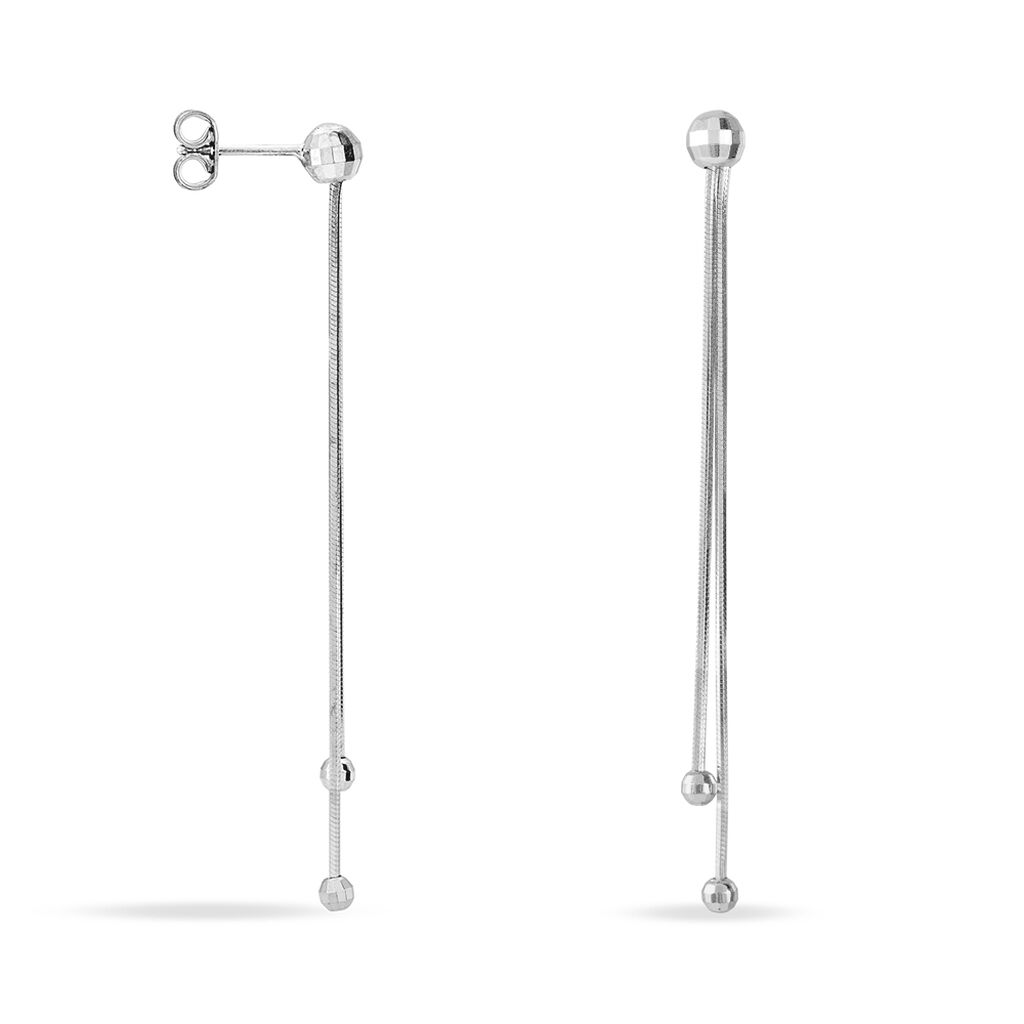 Boucles D'oreilles Pendantes Yuzu Argent Blanc