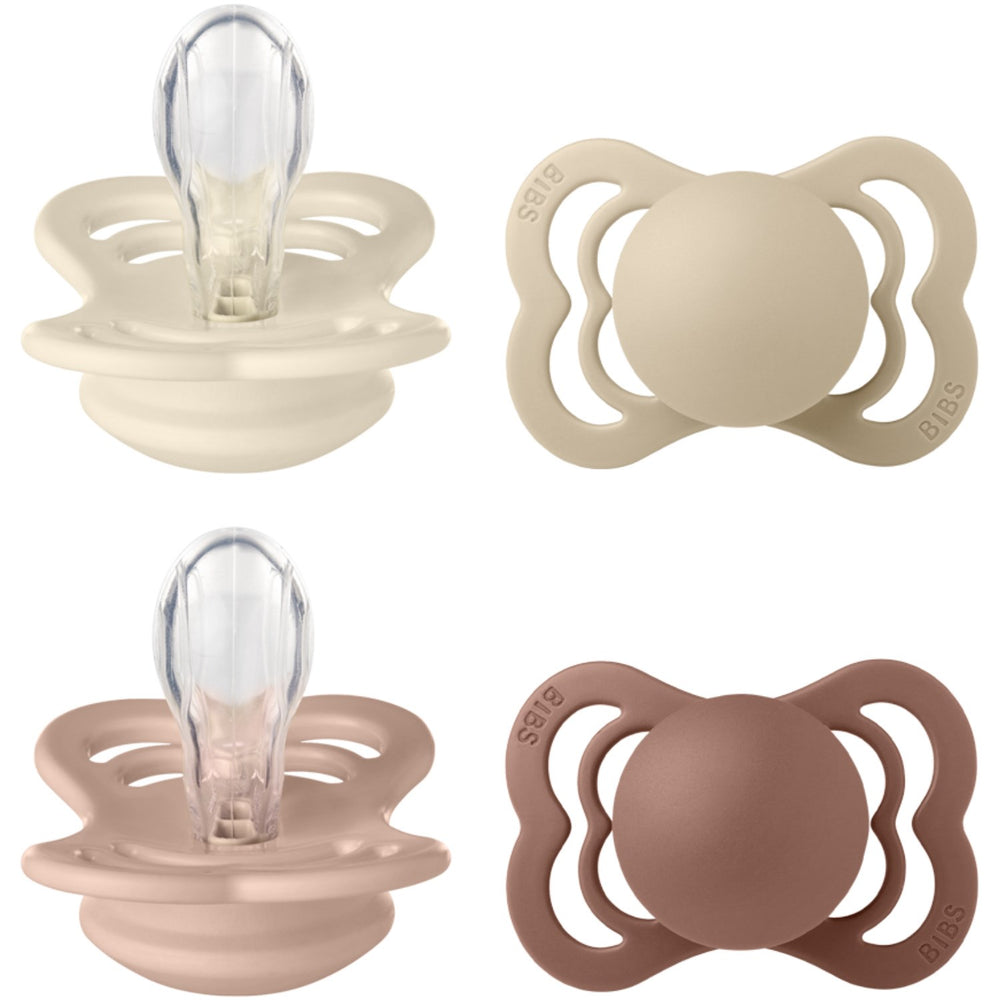 Køb Bibs Ivory/Vanilla/Blush/Woodchuck Sut Supreme 4-Pak Silikone