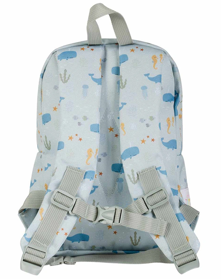 Kinderrucksack LITTLE BACKPACK – OCEAN (22x30x10) in hellblau