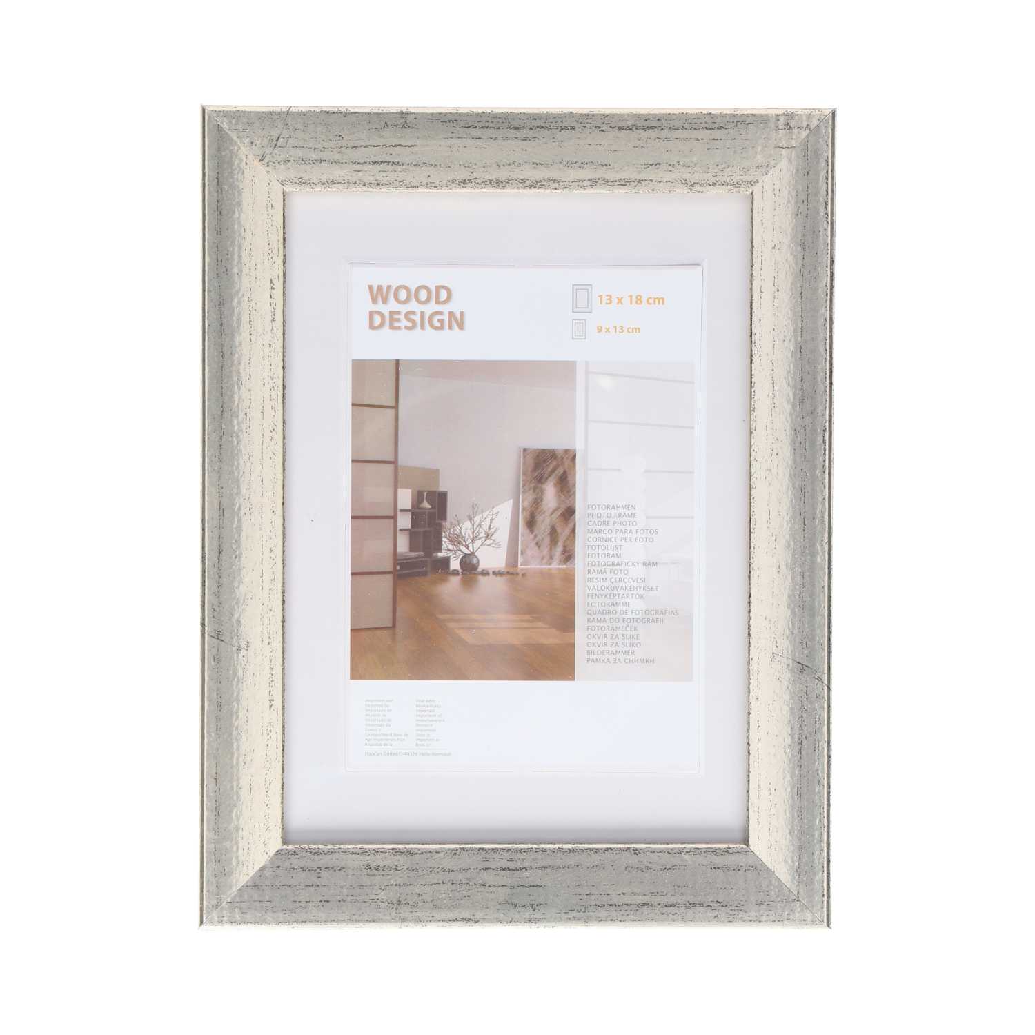 Bilderrahmen Milano aus Holz mit Passepartout 13 x 18 cm / 9 x 13 cm 4fach
