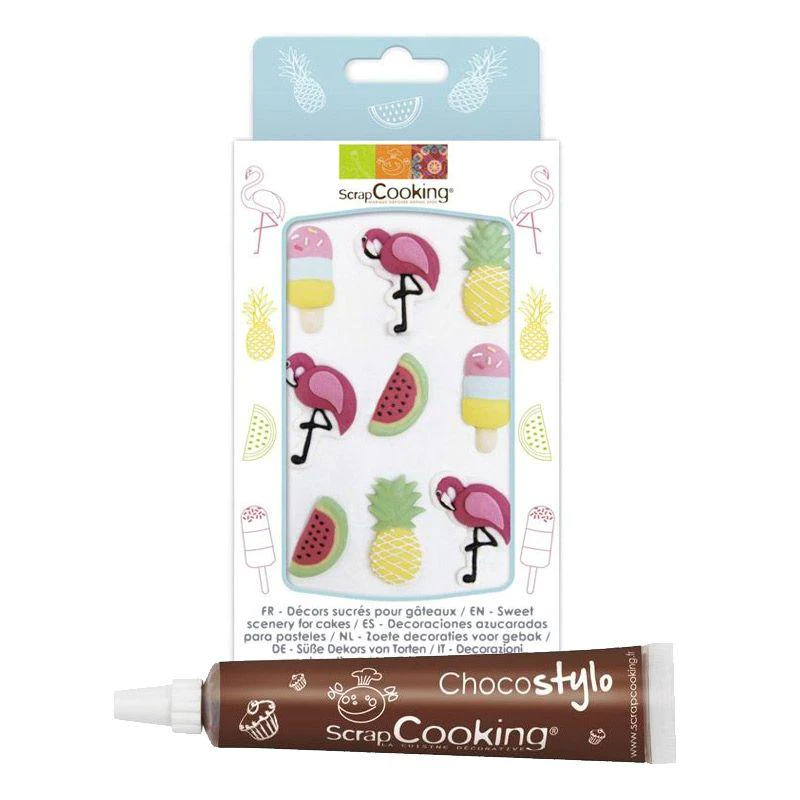 Décors sucrés Summer + Stylo chocolat Scrapcooking