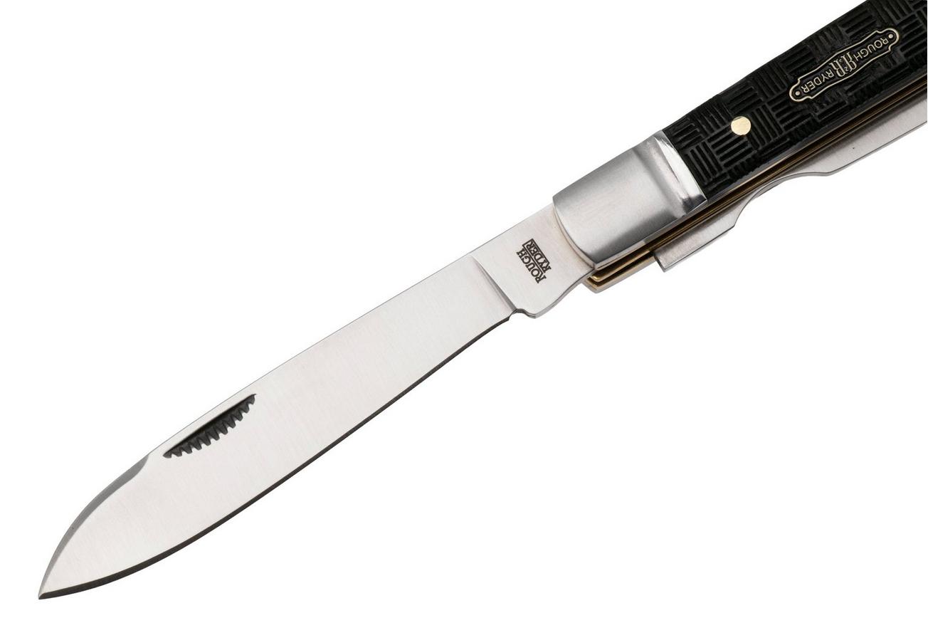 Rough Ryder Black Reserve Doctors Knife RR2562, Satin 440A, Textured Pakkawood, zakmes