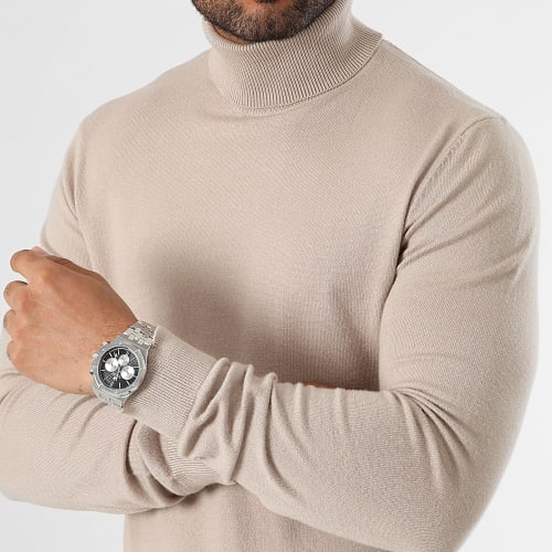 Pull Col Roulé 0378 Beige
