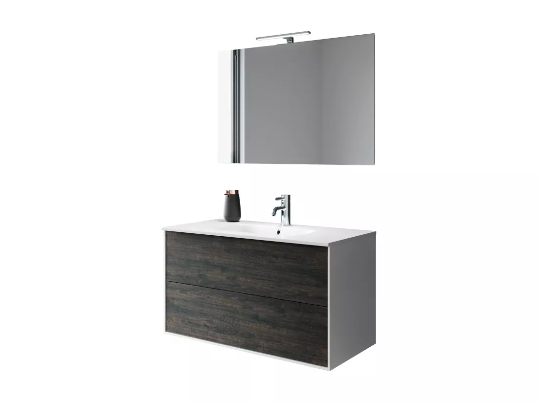 Ensemble de salle de bain 4 pièces IGEA brun foncé