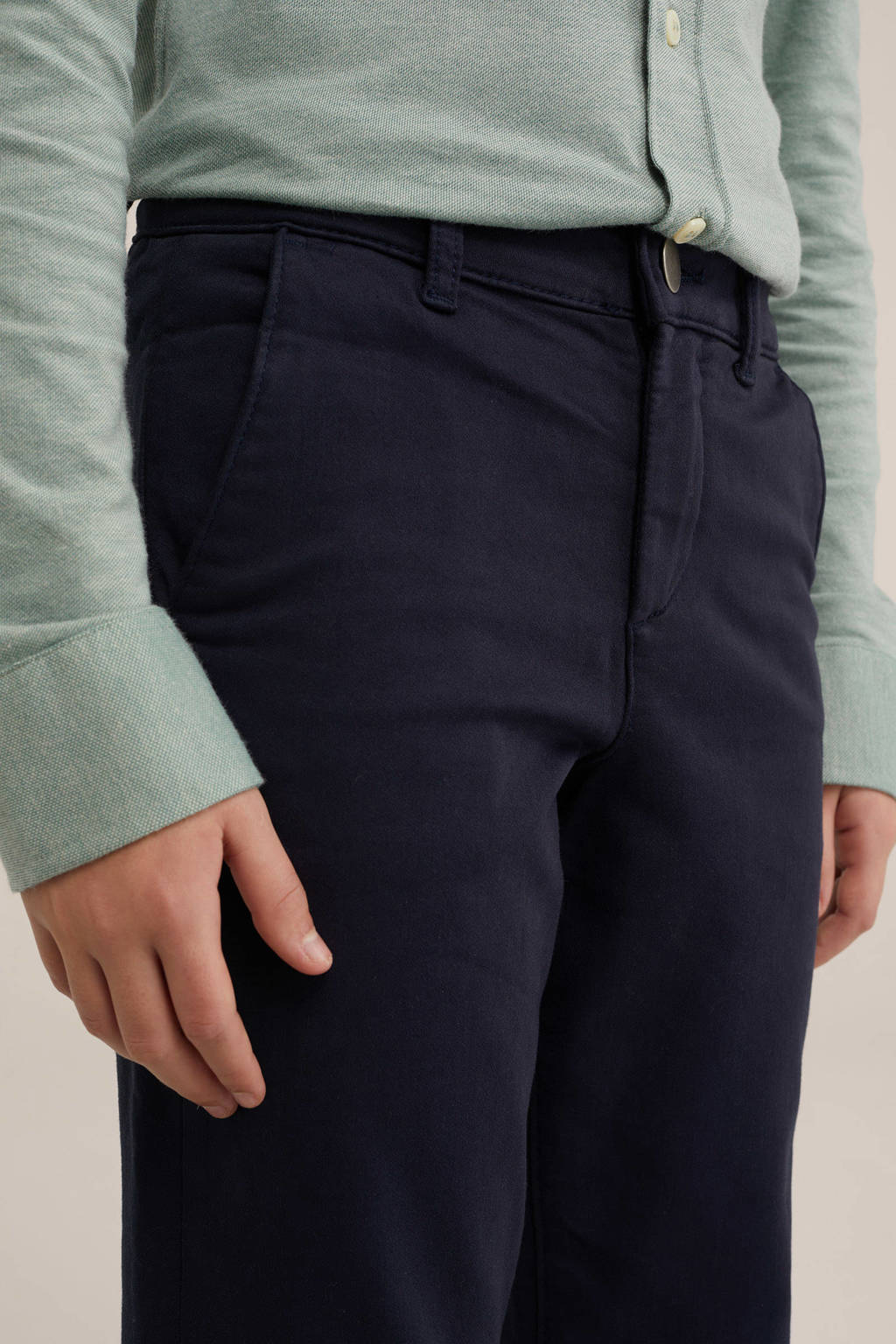 slim fit broek donkerblauw