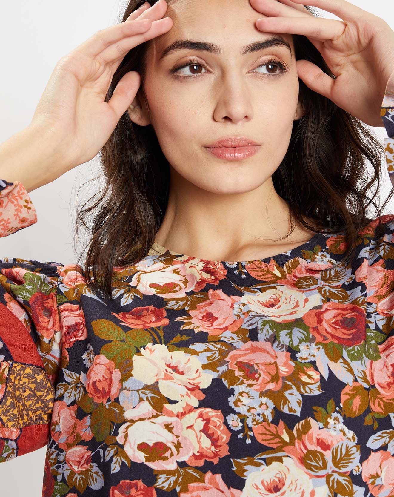 Manoush Blouse Patchwork encre