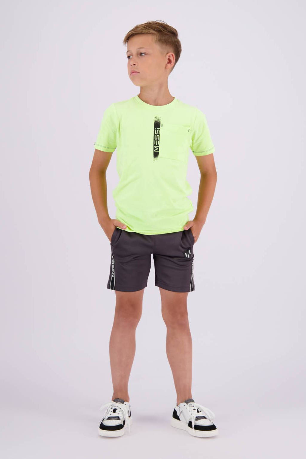 Vingino T-shirt Jefos met logo neon geel