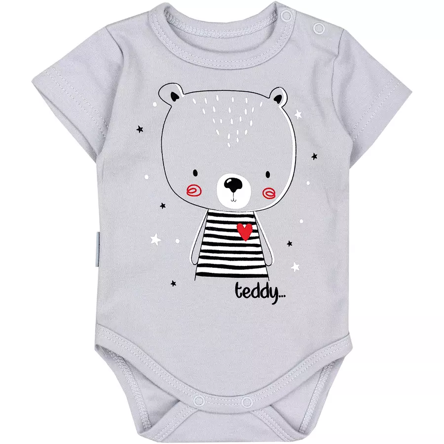 TupTam Baby Kurzarm Body mit Aufdruck Spruch 5er Pack blaugrau