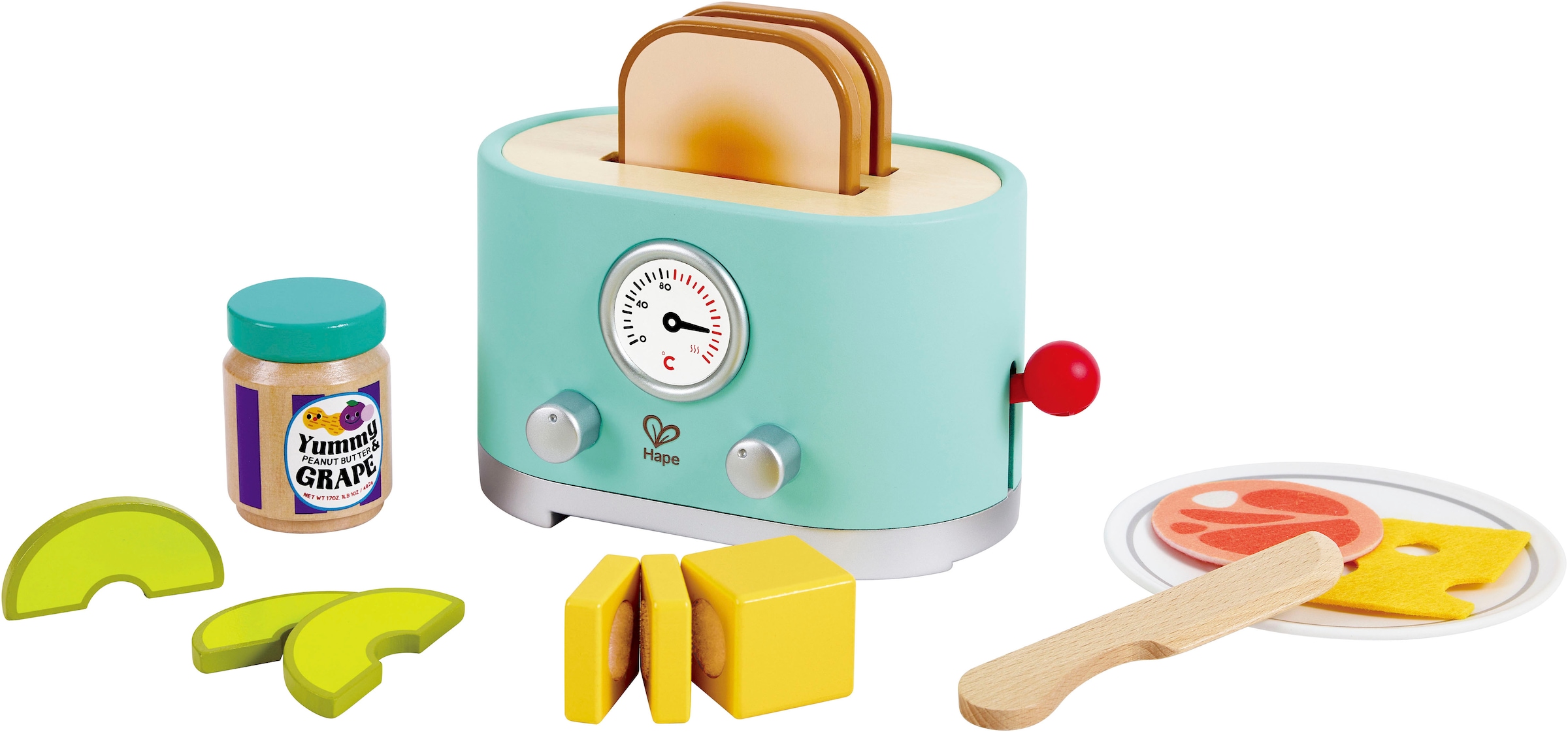 Hape Kinder-Toaster »Kling, Pop-Up-Toaster-Set« aus Holz