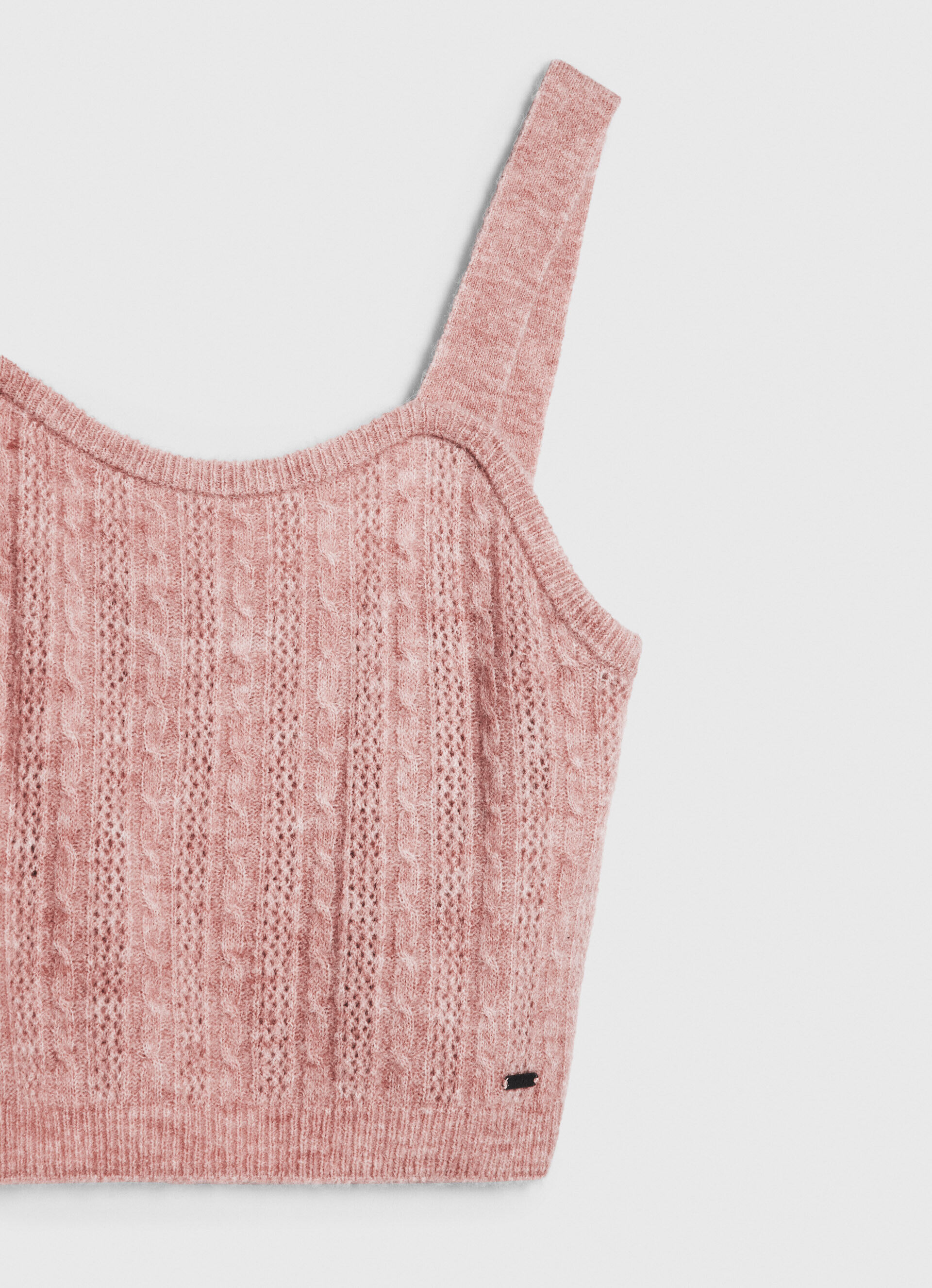 BLUSA DE ALÇAS TRICÔ - rosa claro