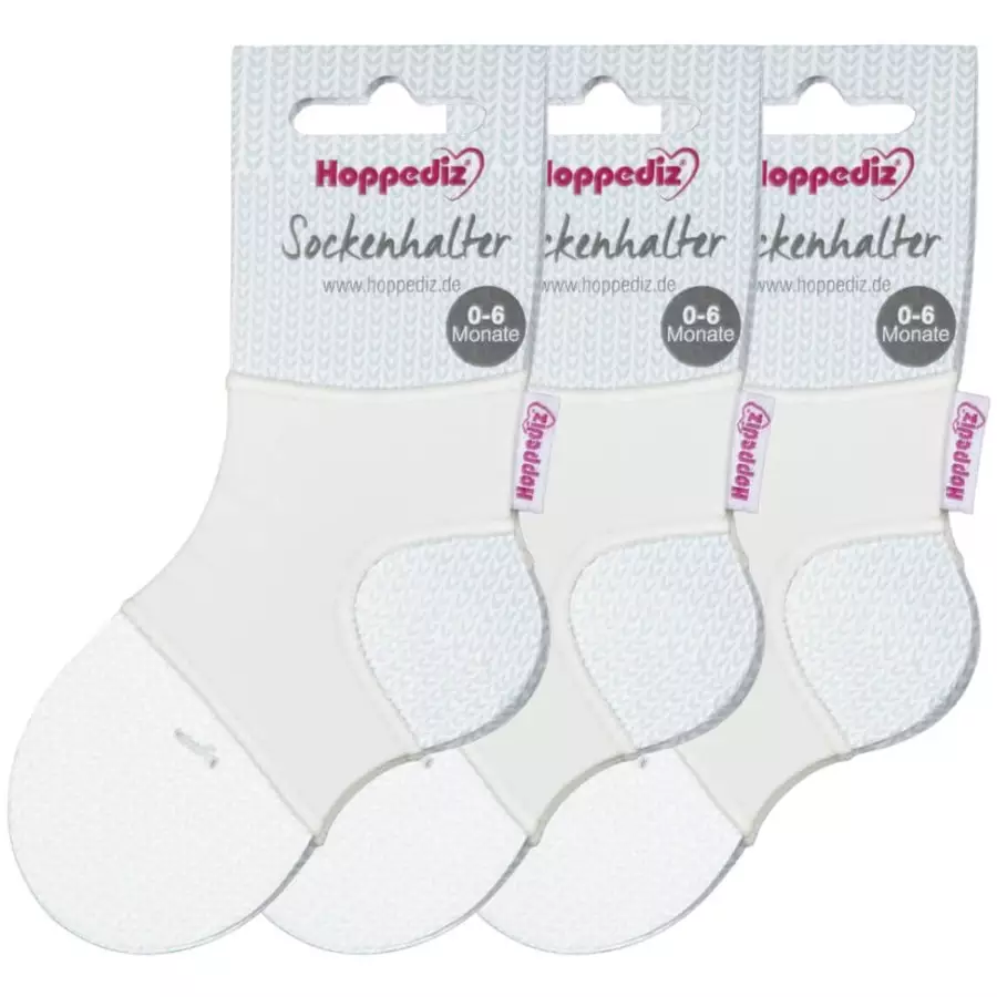 Hoppediz Babysocken Sockenhalter 3-er Set creme