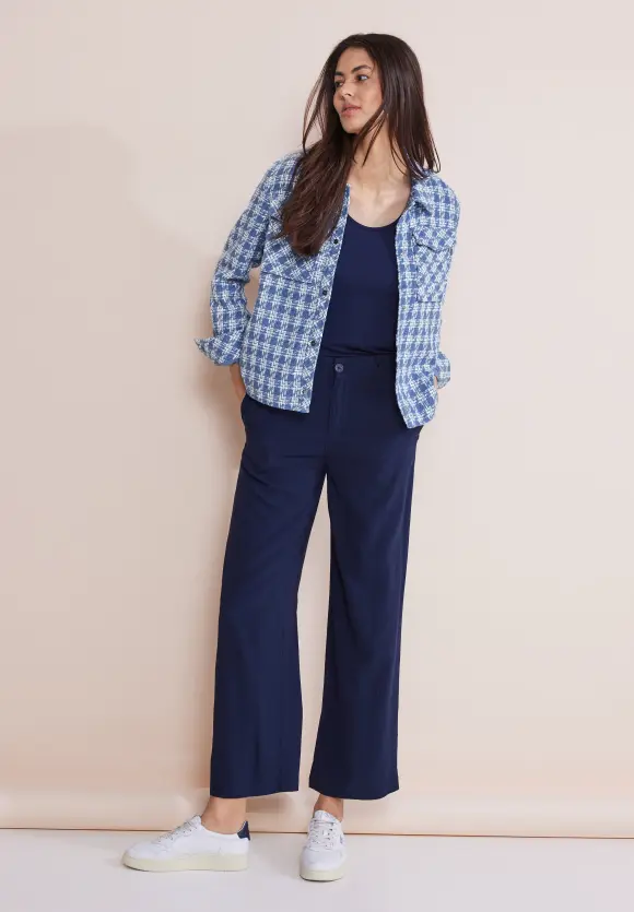 Kurze Bouclé Jacke - high blue