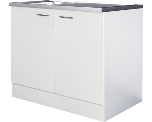 Flex Well spoelbakkast inclusief Wito spoelbak, BxDxH 100 x 60 x 85 cm, wit mat, gedemonteerd