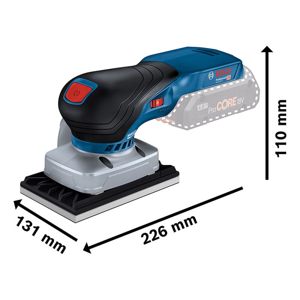 PLANSLIPER BOSCH PROFESSIONAL GSS 18V 13 UTEN BATTERI