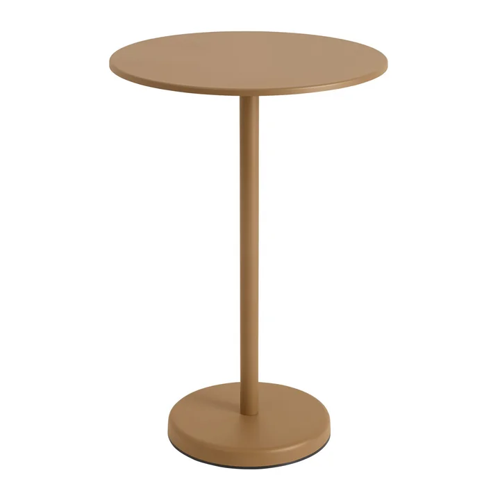 Muuto - Linear Steel Bistrotisch Outdoor, Ø 70 x H 105 cm, burnt orange
