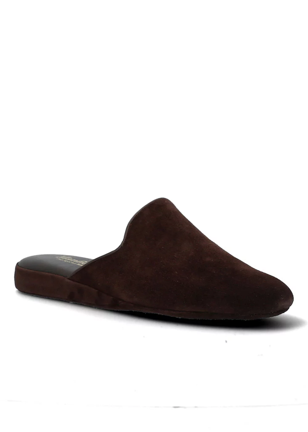PANTOUFLE MULE OUVERTE VELOURS MARRON