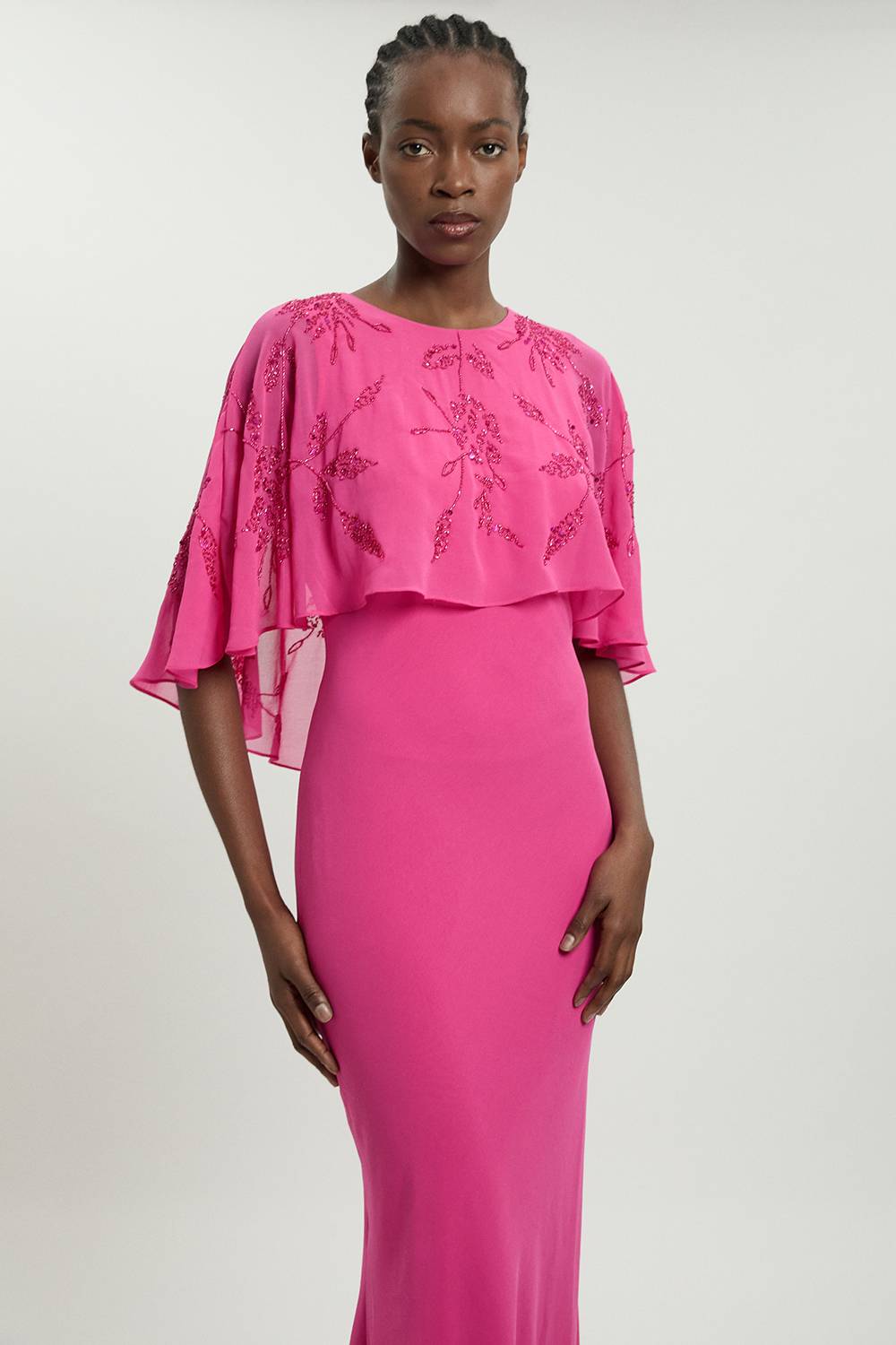 KarenMillen Robe Maxi À Détail Cape Perlée Petite