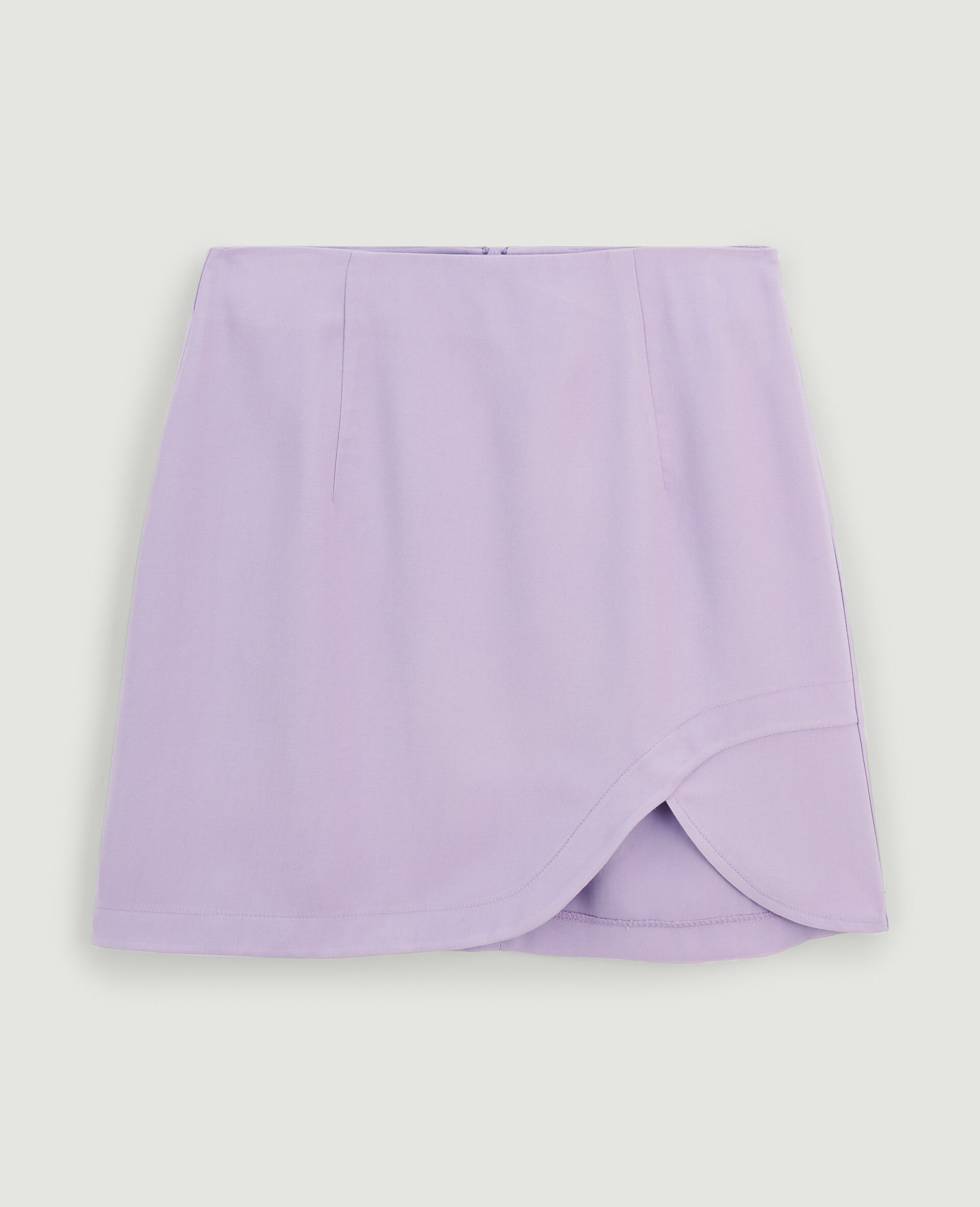 Jupe courte fente croisée - Lilas