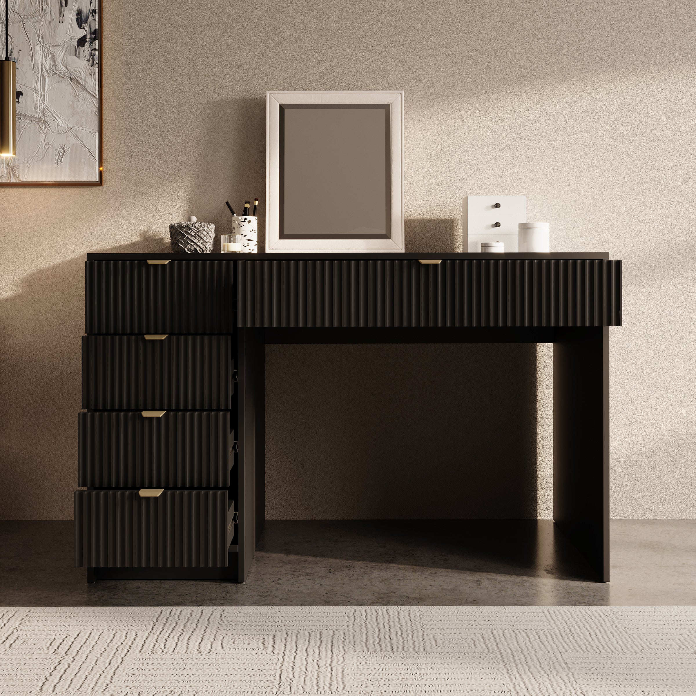 Tavares - Kaptafel - Zwart - 120x55 cm