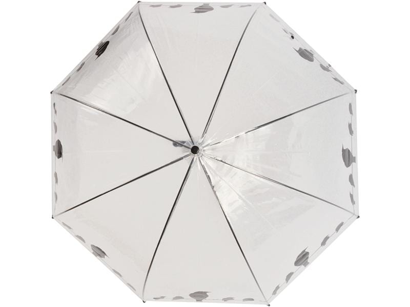 Esschert Design Schirm Vögel auf Draht Schwarz/Transparent Transparenter Regenschirm