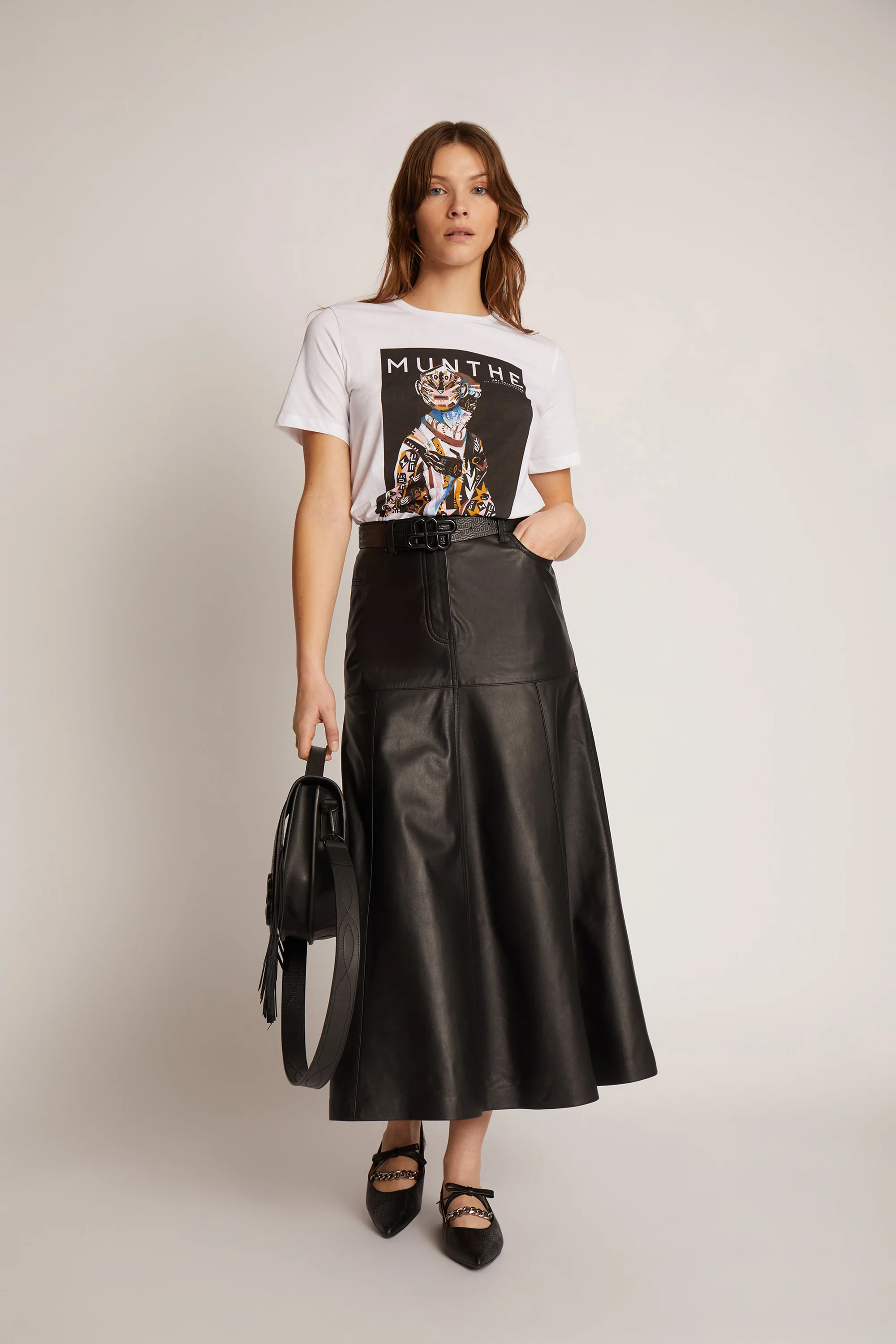 MUNTHE  Toria t-shirt med tryk - hvid