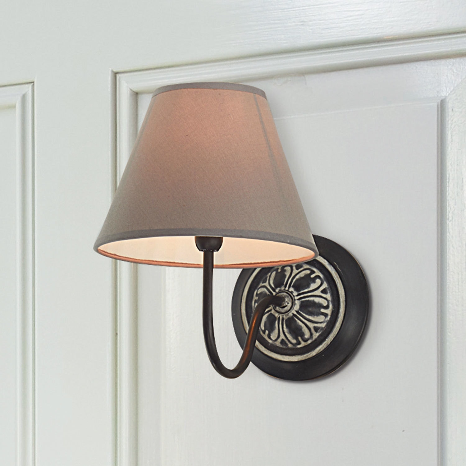 Wandlampe Gradinas grau/schwarz