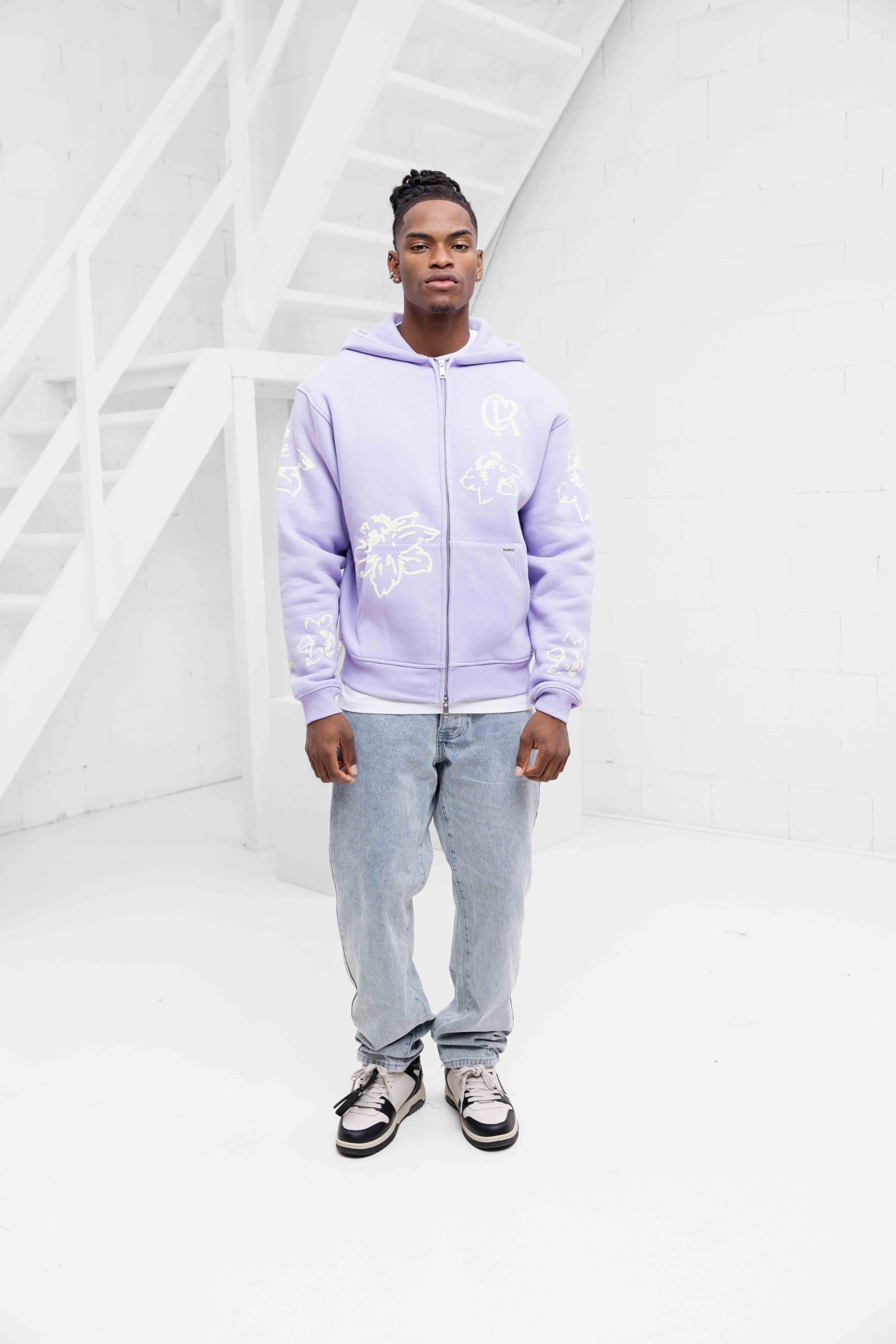 Croyez Flower Zip-Hoodie Heren Paars