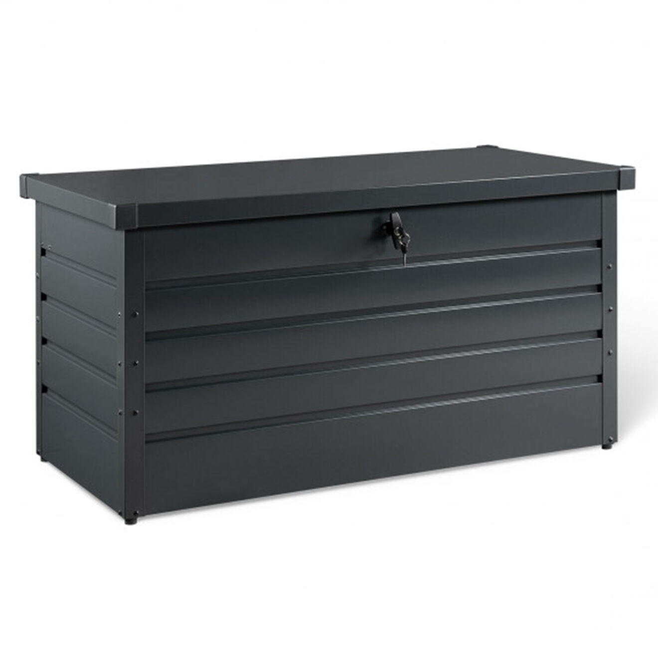 Pratik Garden Coffre de jardin metal 350L gris - 120x61x63 cm