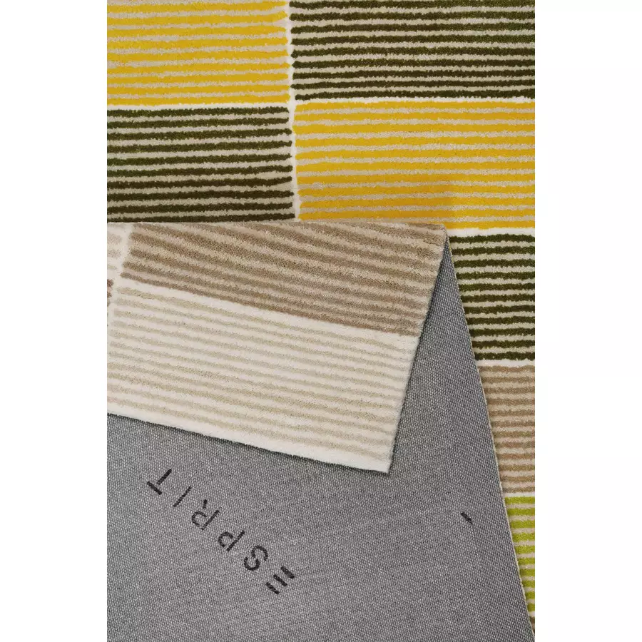 Esprit Kurzflorteppich Fida gelb grün beige