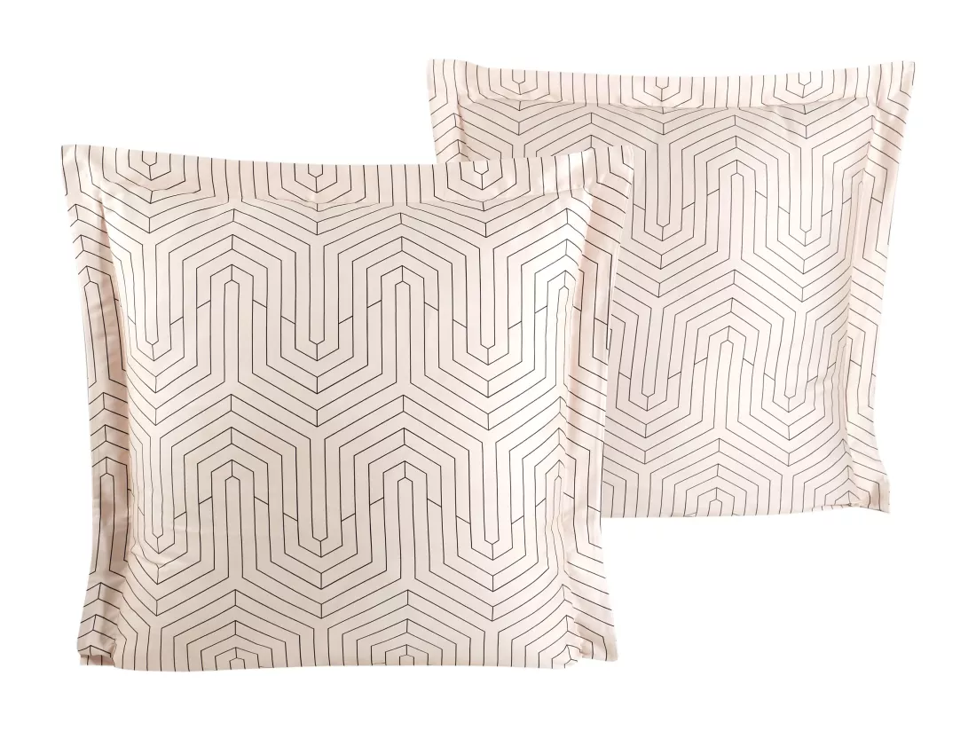 Lot de 2 Taies d'oreiller satin de coton imprimé 
