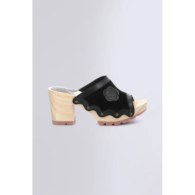 KICK WOODSTOK NOIR MULES Cuir Femme