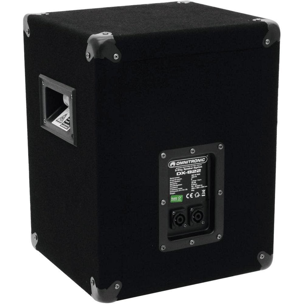Omnitronic DX-822 drieweg passieve 8 inch luidspreker