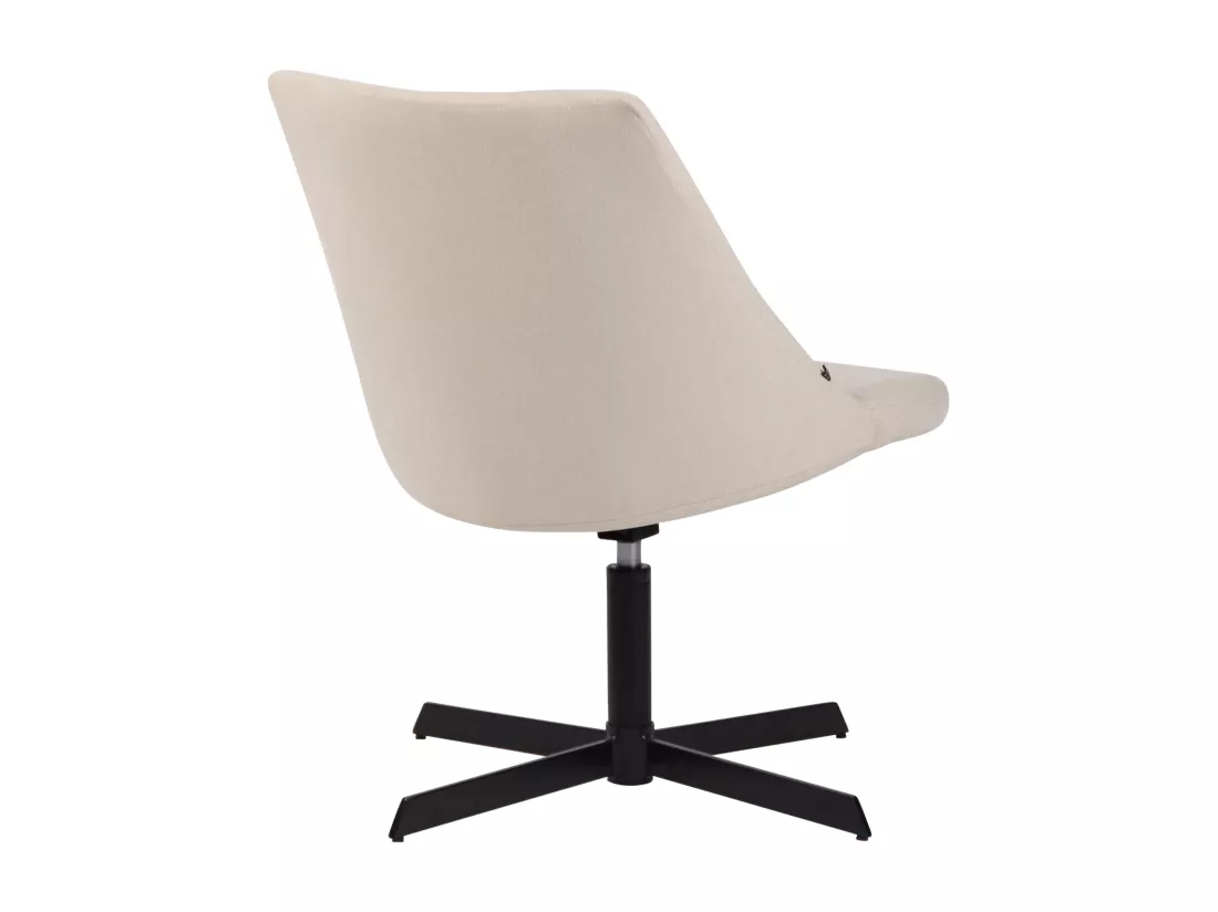 Chaise gondole - Tissu & Métal noir mat - Crème - Granby