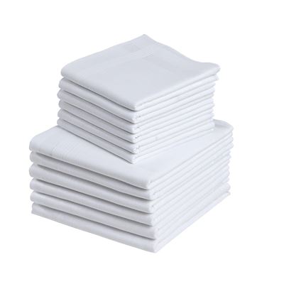 Mouchoirs tissu en coton jumel blancs - Lot de 6