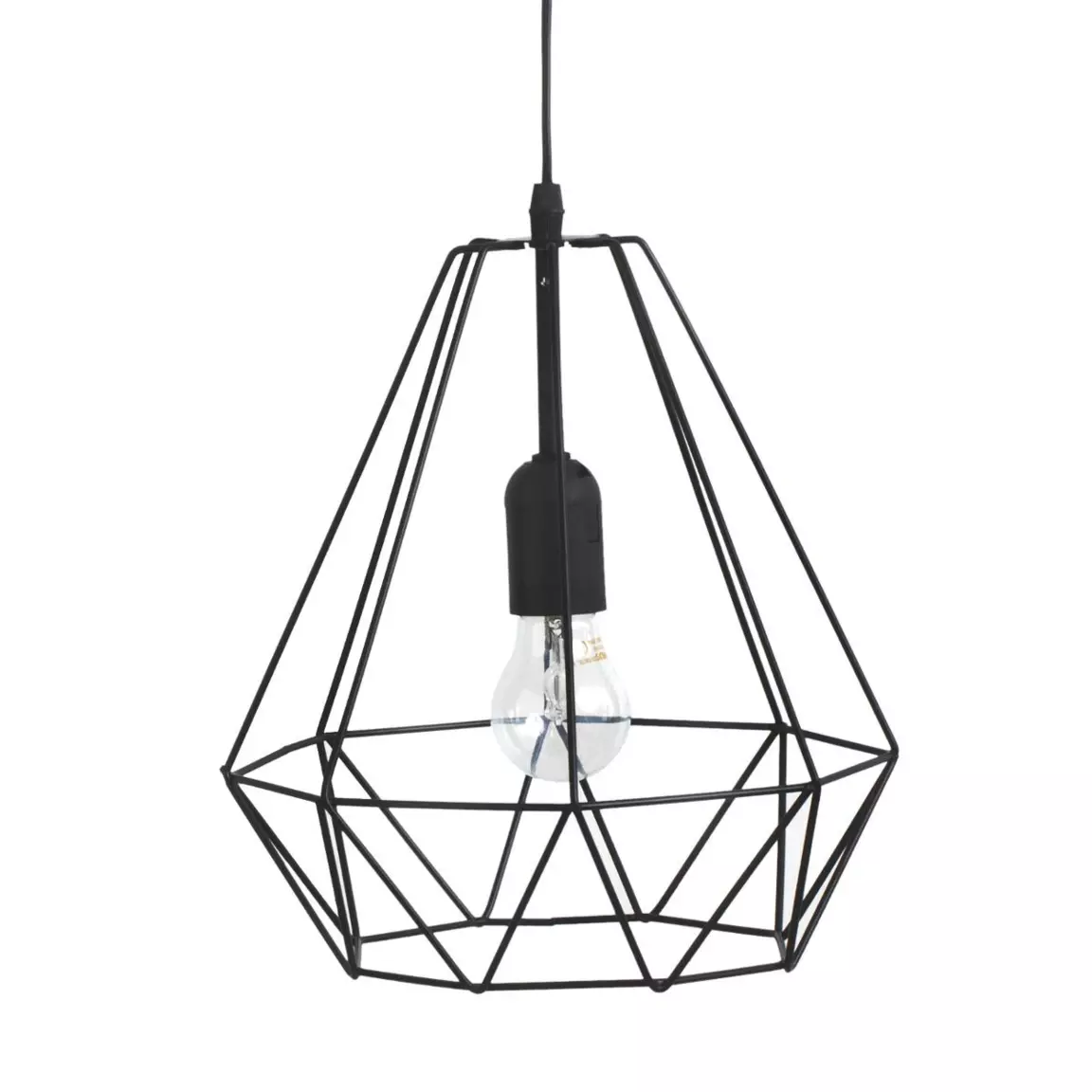 Suspension métal (D25 cm) Diamant Noir