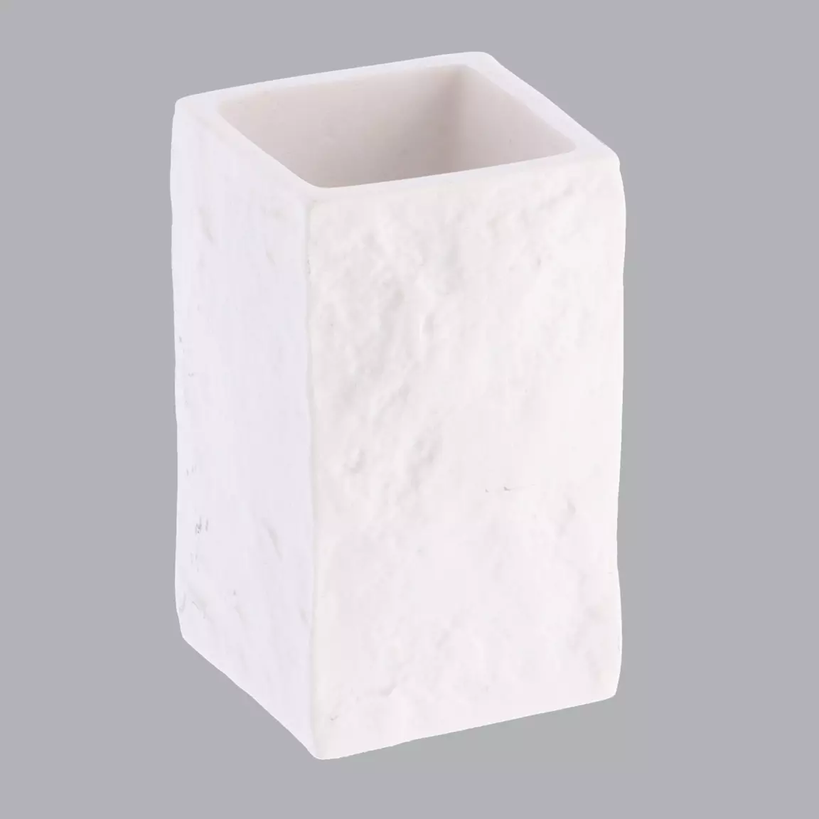 Set d'accessoires salle de bain Effet Pierre Blanc