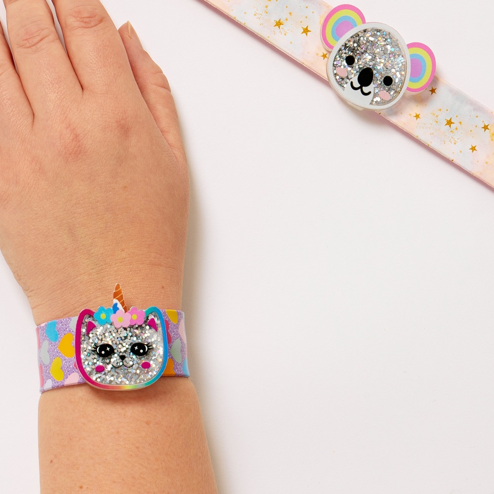 Love The Look Glitzernde Tier-Schnapparmbänder, 2er-Pack