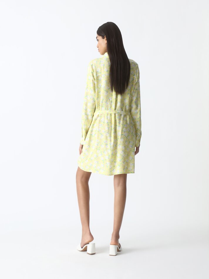 Vestido camisa fluido - Amarelo