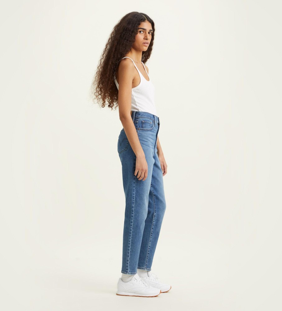 Calça jeans Levi's de cintura alta, modelo Mom, azul