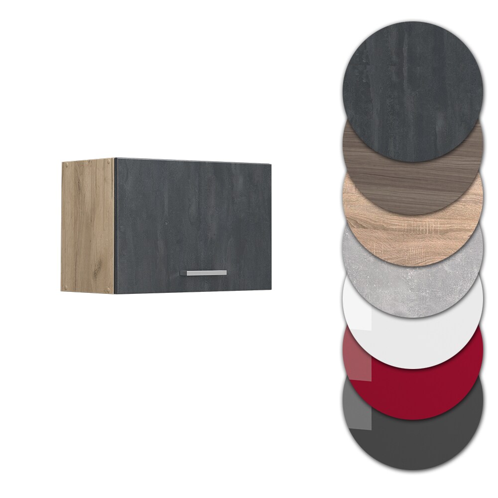 Vicco Hängeschrank R-Line Schwarz Beton Eiche 60 cm flach