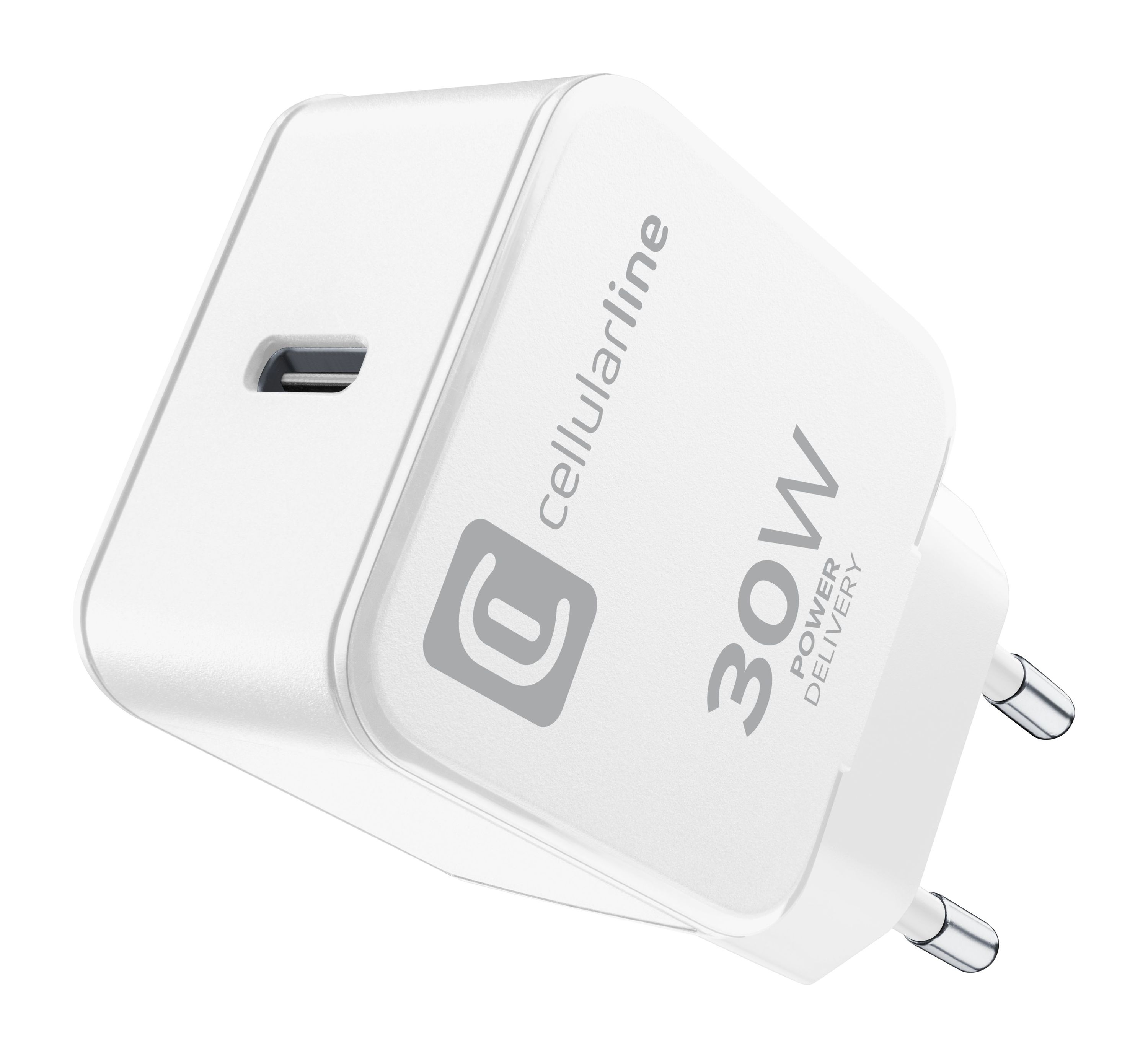CARREGADOR USB-C CELLULARLINE 30W PARA APPLE BRANCO