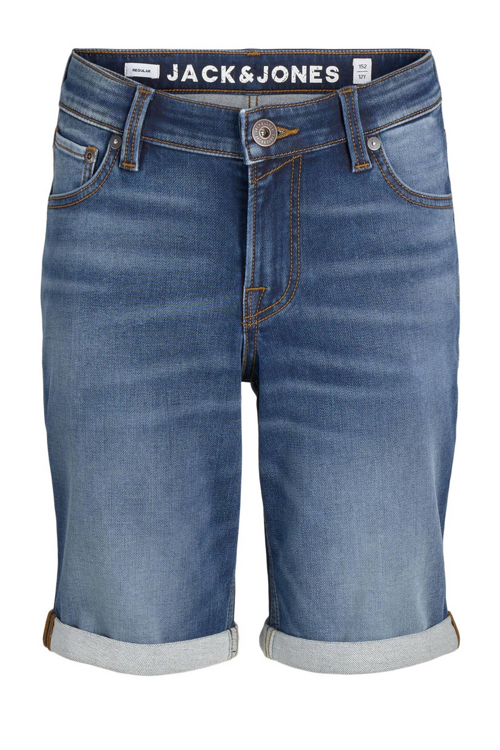 JACK & JONES regular fit jeans bermuda JJIRICK stonewashed