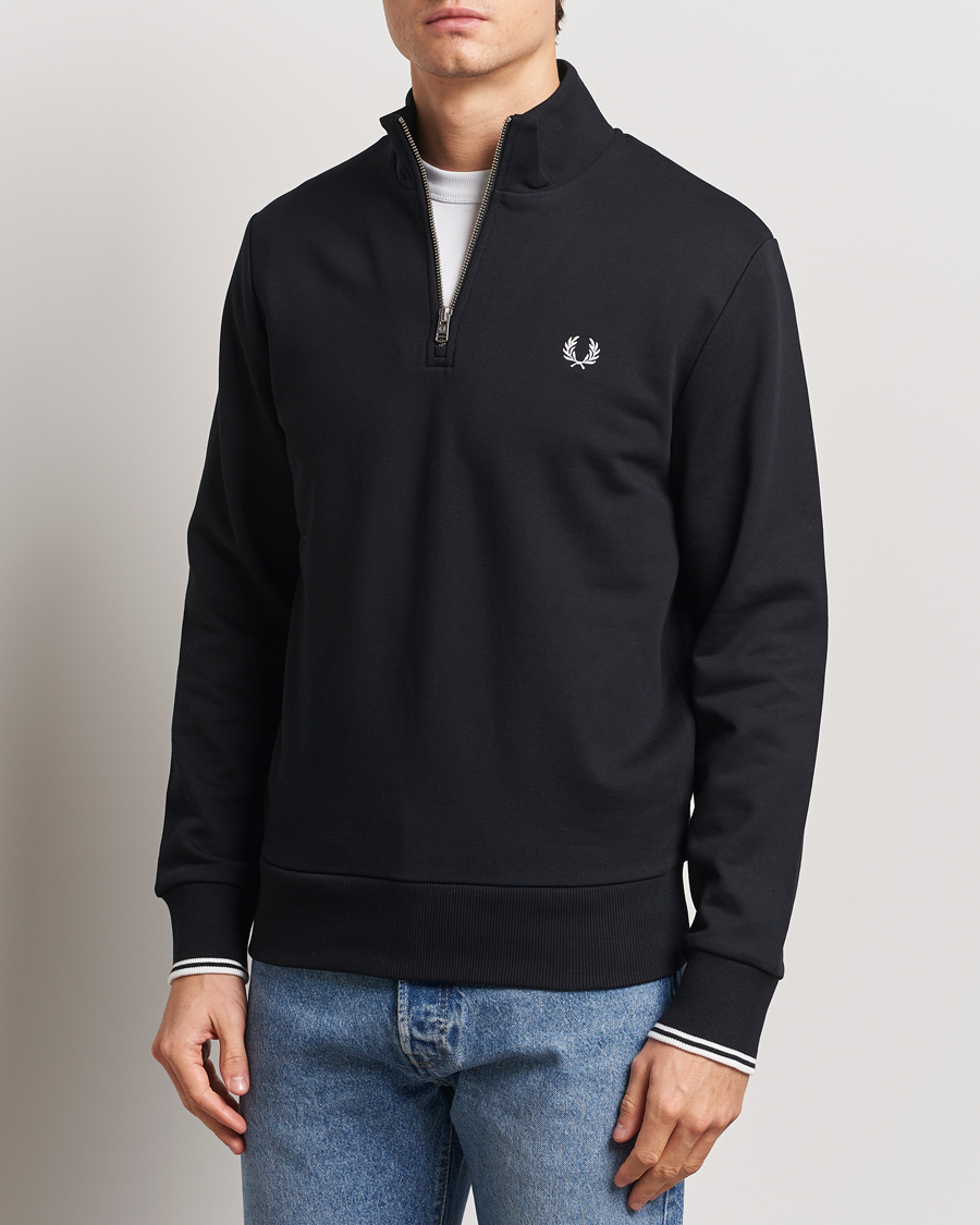 Fred Perry Half Zip Sweatshirt Black
