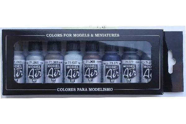 Vallejo 71.176, 17 ml, Sort, Blå, Messing, Kobber, Guld, Sølv, Metallic, Flaske