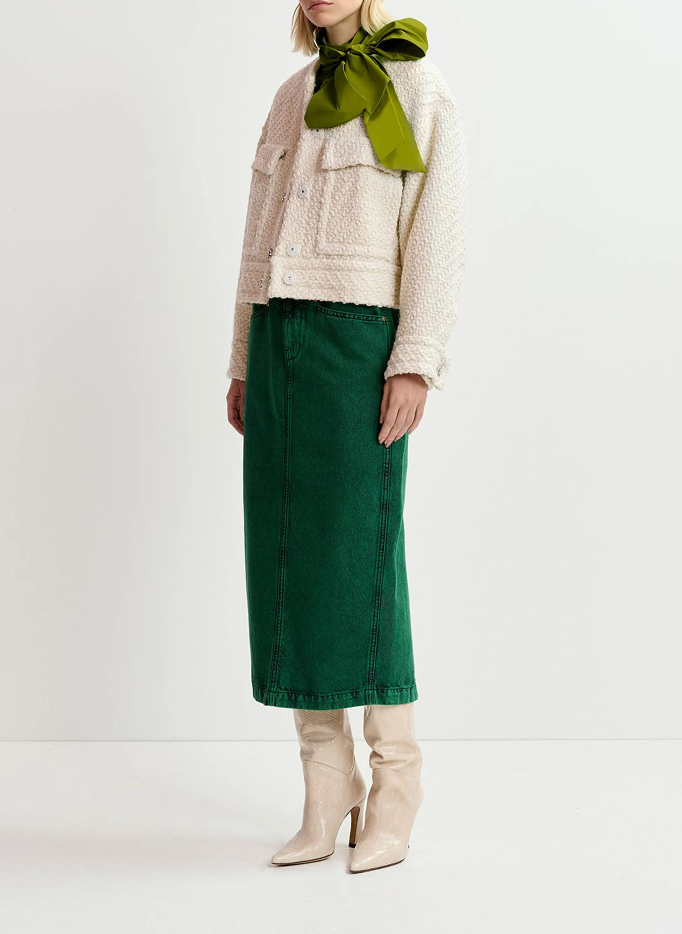 GOUVEAU - Veste courte en tweed de laine mélangée | Blanc