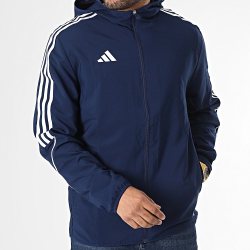 Veste Zippé Capuche A Bandes Tiro 23 Bleu Marine